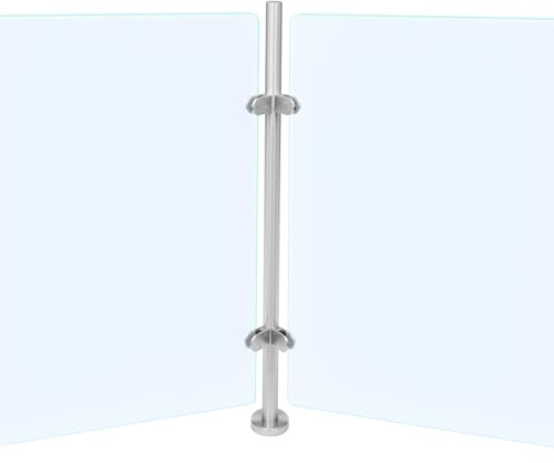 Kit de poteaux de garde-corps en acier inoxydable avec pinces en verre et caoutchouc, poteaux de balustrade d'angle pour clôtures en verre trempé de 12 mm – et solution élégante de sécurité extérieure