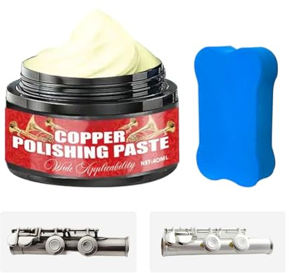 Kupfer Politur Creme,40ml Paste zur Beseitigung von Rost und Kratzern auf Oberflächen - Blasinstrumente Reiniger Für Trompete Posaune Saxophon - für Trompete Posaune Schmuck Uhren Ringe Autoteile
