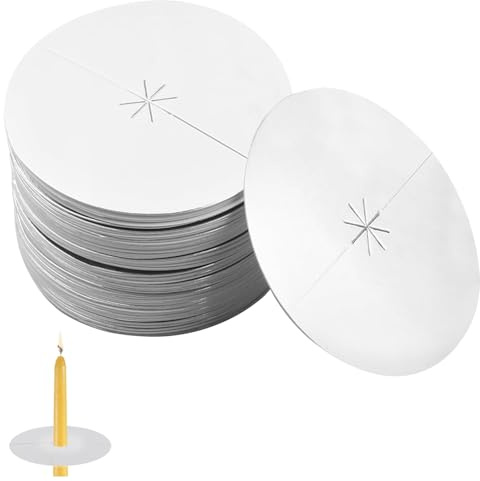 80PCS Tropfenfänger für Kerzen aus Papier, 8 cm Kerzenmanschetten aus Karton, Papier für Stabkerzen, Tropfschutz Kerze gegen Wachs und Verbrennungen
