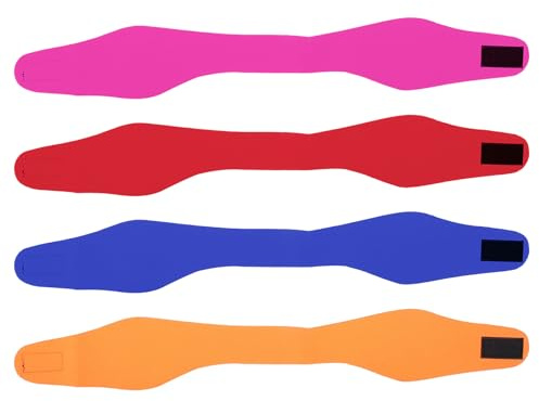 DOITOOL 4pcs Waterproof Swim Headband with Ear Protector, Adjustable Breathable Ear Covers for Swimming, Showering, and Water Sports, Suitable for Unisex Adults