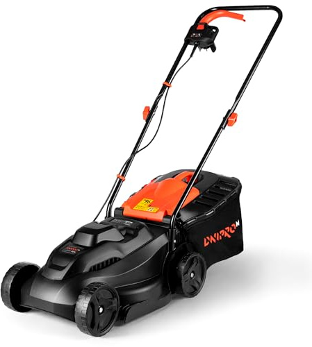 Cortacésped Eléctrico Dnipro-M 32N, 1000W, Corte de 32 cm, Cesta 30 L | 3 posiciones de corte: 25, 45 y 65 mm │ Indicador visual de llenado del recogedor │ Protección IPX4 frente a salpicaduras