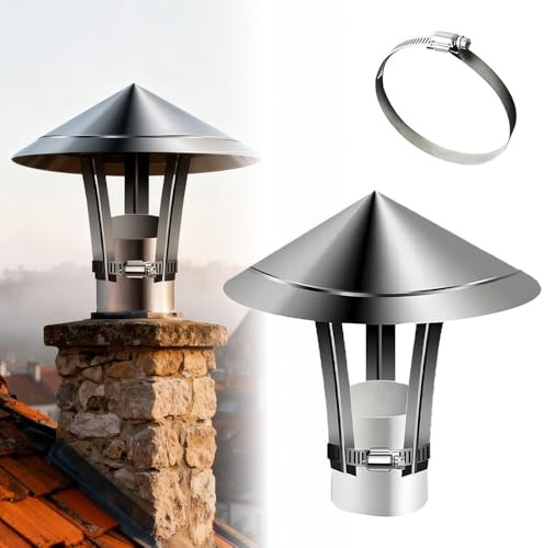 Comignoli Per Caminetti Comignolo Conico 50-300mm Cappellino Per Scarico Fumi, Cappello Per Camino Sul Tetto In Acciaio Inox, Tappo Di Sfiato Per Tetto(210mm/8.3in)