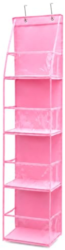 Kdkoeo Hanging Storage with Clear View for Dorm University Essentials | Foldable Over Door Storage, Stain-resistant Over the Door Organiser for Closet, Wardrobe, Bedroom, Bathroom, Kitchen