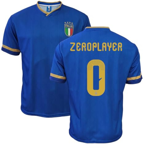 Maglia Replicadella Nazionale Italiana di Calcio, Personalizzabile con Nome e Numero, 100% Poliestere, Made in Italy, Taglie Bambino, Ragazzo e Adulto (da 4 Anni alla XXL)