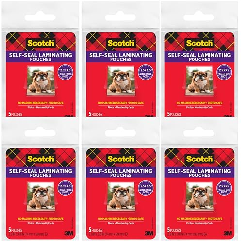 Scotch Selbstdichtende Laminierfolien, Visitenkartengröße, 5,1 x 8,9 cm, 10 Hüllen (LS851-10G) Geldbeutel 30 Pouches farblos