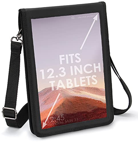 USA Gear 12 Zoll Tablet Schutzhülle zum Umhängen: Tablet Tasche in Schwarz mit Touch-Funktion, schützt Ihr Tablet, aus Neopren - Kompatibel mit 30,5 cm (12) Tablets - Schwarz