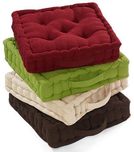 AmigoZone 100% Cotton Covered Booster Cushion Thick Seat Pads Adults Chair/Armchair / Garden Chair (Cream, 1)