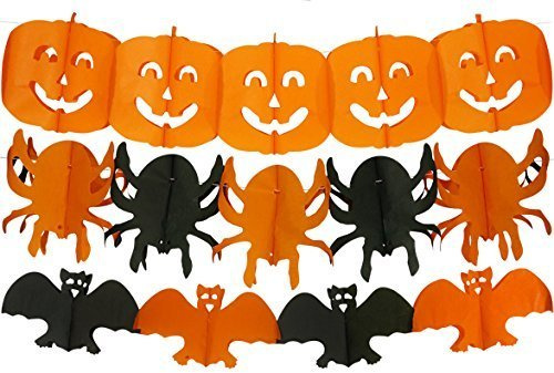 Halloween Girlande, Papier, 3 Stück sortiert
