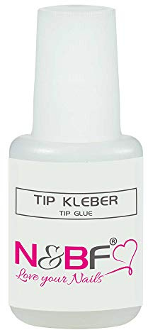 N&BF Tip Kleber für Kunstnägel 10x9g extra stark | Nagelkleber in praktischer Pinselflasche transparent | schnelltrocknend & extrem Haltbar | zur professionellen Nagelverlängerung