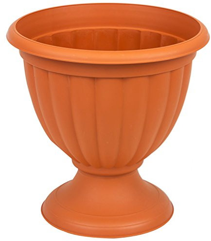 Vaso fioriera per piante con piedestallo Grazia altezza 43,5 cm, colore: terracotta