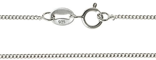 Rhodiniertes Sterling-Silber 925, Giotto-Ringkette 1,3 mm mit Federverschluss, 45,7 cm