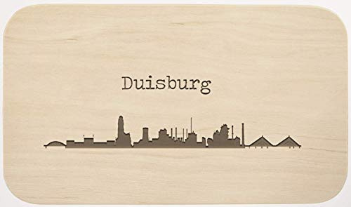 LIEBTASTISCH Frühstücksbrettchen Holz mit Gravur - Duisburg Motiv Vesperbrett Holzbrettchen - Schneidebrett Jausenbrett - Brettchen für Brotzeit - Brotzeitbrett Geschenkidee