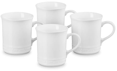 Le Creuset Stoneware Vancouver Mug, Set of 4, 14 oz. each, White