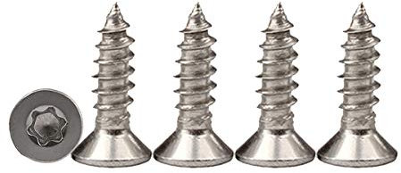 Drenky 100 Stück Holzschrauben Torx 4x12 mm Aus Edelstahl Rostfrei A2 Vollgewinde Spanplattenschrauben Mit Senkkopf Selbstschneidende Universalschrauben TX20