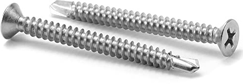 #10 x 2 Sheet Metal Screws 100Pcs 410 Stainless Steel Flat Head Tek Screws Fast Self Tapping Screws by SG TZH