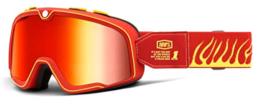 100% Barstow Premium Sportbrille mit minimalem Rahmen (Death Spray – verspiegelte rote Gläser)