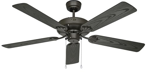 CasaFan OUTDOOR CLASSIC Deckenventilator, Wettergeschützter Ventilator für Terrassen & Balkone mit IP44-Schutz, 3 Geschwindigkeiten, langlebige Kunststoffflügel, mit Zugschalter, Ø 132 cm
