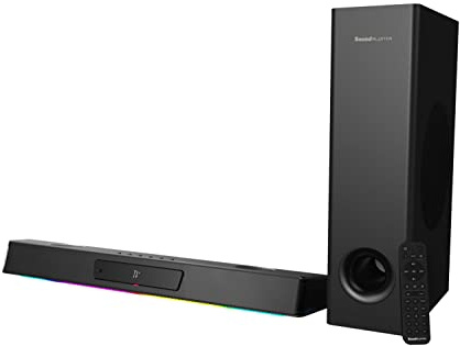 Creative Sound Blaster Katana V2X 5.1 Barre de Son de Jeu multicanal avec Caisson de Basses Compact, Puissance maximale de 180 W, 5 Pilotes tri-amplifiés, Technologie Super X-FI et éclairage RVB