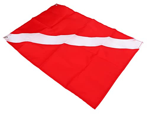 Dive Flag Scuba, Apnée Diver Down Boat Plongée Sous-marine 50x35cm Rectangulaire Rouge Blanc