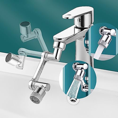 Oruiiju Wasserhahn-Strahlregler, 1080 ° drehbarer Extender-Belüfter. Wassersparender Wasserhahn-Luftsprudler für Bad und Küche