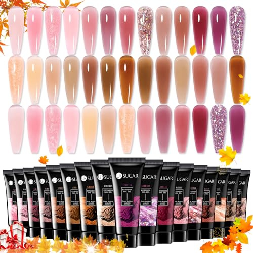 UR SUGAR Polygel Nägel Set, 20 Farben Polygel Set Farben Nagelverlängerung Builder Gel Kit Extension Gel Nägel Tube Set Builder Maniküre Set DIY at Home