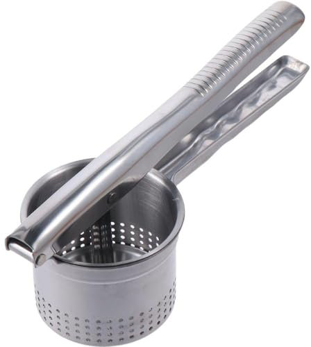 hobbyme Schiacciapatate grande, schiacciapatate in acciaio inox con manico ergonomico, pressa per frutta e verdura, portatile, gadget da cucina