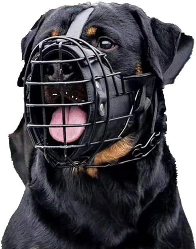 Verstellbarer Maulkorb aus Metall und Leder, für Deutscher Schäferhund, Dobermann, Rottweiler und andere mittelgroße und große Hunde(Packung enthält: Maulkörbe * 10 Stück)