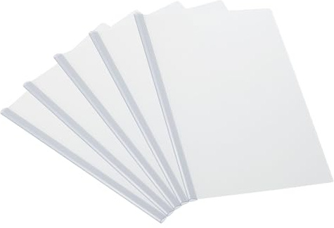 PATIKIL Couvertures de Rapports Transparentes avec Barres Coulissantes, 5 Pièces, Couverture de CVsCoulissante de 8 mm, Capacité de 50 Feuilles, Dossiers de Présentation A4, Blanc