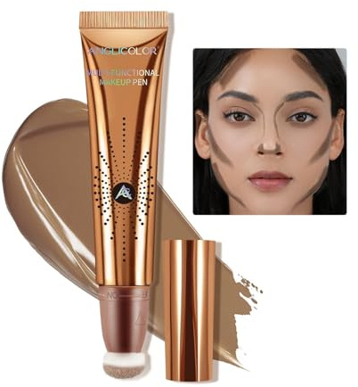Anglicolor Contour Flüssig Beauty Wand, Liquid Bronze Stick für Gesicht, Kontur Contouring Stick mit Applicator, Lightweight Blendable Smooth Cream Matte Finish Make-up Stick(04#Fair/Light,12ml)