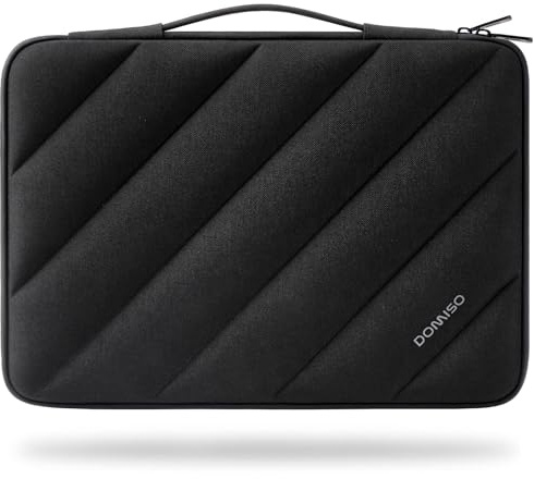DOMISO 15,6 tum laptopfodral väska laptopväska skyddsfodral med infällbart handtag vattentätt stötsäkert laptopfodral fodral för MacBook, HP, Dell, Asus Notebook, svart