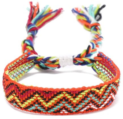 Wambere 12 Stück 1,2cm Breit Böhmisches Armband Unisex Armband Handseil Freundschaftsarmband Handgeflochtenes Stoffarmband Gewebte Quasten Armbänder Webarmband Wristband Gewebearmband,Bunt H