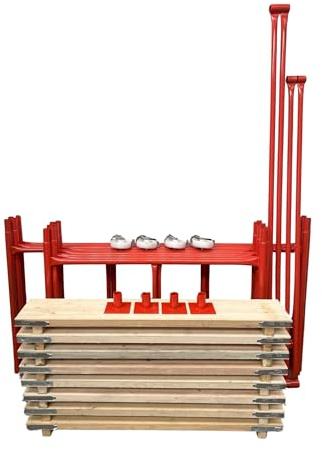 HILL TOP FABRICATIONS CO (1998) LTD - Scaffolding Tower with Scaffolding Boards & Castors 5.02 Meters (16'6) Working Height 6x4 Base Size. Steel & Polyester Powder Coated (PPC) Durable Finish.