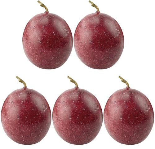 Zghhc 5 Uds Fruta Artificial Realista Fruta De Pasión Ornamento Fruta Falsa Fotografía Prop Hogar Cocina Decoración Suministros para Fiestas
