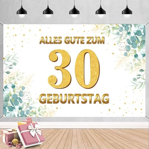 Grün 30.ter Geburtstag Banner - Mann Frau Happy 30th Birthday Banner 110 * 180cm