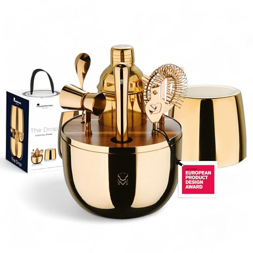 MasterPRO The Drop - 6-teiliges Edelstahl Design-Cocktail-Set - Elegant, langlebig und multifunktionsfähig - Ideale Geschenksidee (Weihnachten, Ostern, Hochzeit) - Geschenkbox inkludiert