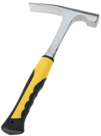 JOERBABU Martello da roccia con manico antiscivolo in acciaio per geologo per muratura a punta e shock