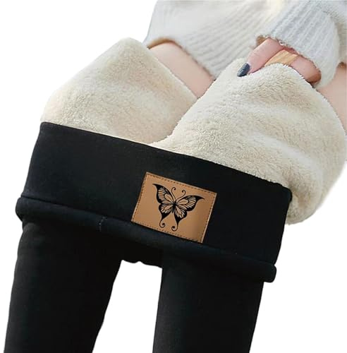 kesurpae Thermo Leggings för damer Håll varma och i vintersporter Termo Leggings Hudfärger Polyester Värme, svart, L