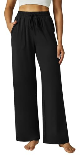 DLOODA Wide Leg Pants Women Drawstring High Waisted Pajamas Sweatpants