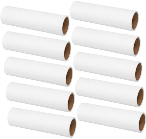 SEWOART Recambios de Rodillo Quitapelusas Adhesivo, 10 Rollos de 50 Hojas, Papel Blanco, Fácil de Cambiar, para Muebles y Tapicería | Piezas de Repuesto Reutilizables, Adhesivo de Alta Adherencia, para Ropa de Cama y Tapicería