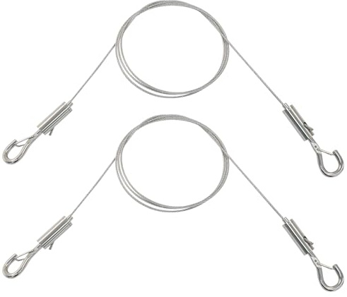 Moicstiy 2Pcs Adjustable Picture Hanging Wire Kit, 3.3FT 304 Stainless Steel Wire Rope for Mirrors, Artwork,Billboards,Lamps, 20kg Load Capacity