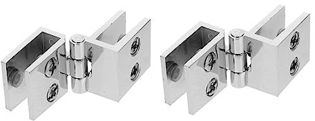 NUOBESTY 2pezzi Cerniere Per Porte in Vetro Non Perforate Cerniere Per Mobili in e Resistente Adatte Per Vetrine e in Vetro Installazione Facile