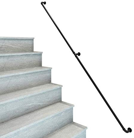 Kit en fer forgé noir pour escalier, terrasse, garde-corps, mur intérieur, extérieur, rampe, support de fenêtre, barre de porte, accoudoir, barres d'appui de salle de bain 30 ~ 600 cm