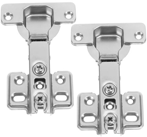 Cerniere per Mobili a Due Stadi in Acciaio Inox Argento 2 Pezzi