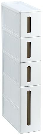 MYXJX cassetti di stoccaggio, Cassetti portaoggetti impilabili Stretti - Mobiletto Organizer Multiuso Indipendente for Cucina, Bagno e Frigorifero - Design Durevole e salvaspazio(4F)