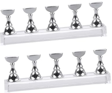 HONITANO 2sets Nail Tips Practice Display Stand Chess Stands and Magnetic Bar for Nail Art Accessories for Fake Display Shelf and Acrylic Chessboard Design