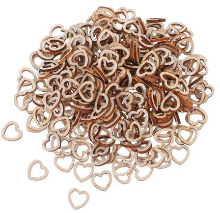 Housoutil 300piezas Corazones De Madera Para Manualidades Adornos De Corazón Huecos De Decoración De Madera De Corazón Para San Valentín Fiestas y Bodas