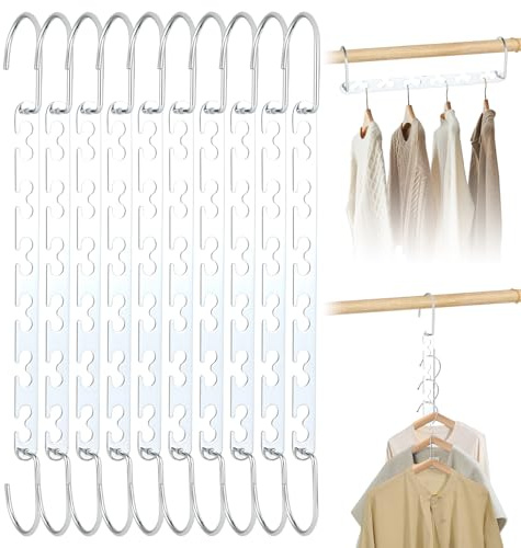 10 Stück Kleiderbügel Platzsparende,rutschfest Kleiderbügel Metall, geeignet für schwere Kleidung,ideal für Hosen, Jeans, Anzüge und Kleider, Schrank Organizer, Länge 26 cm