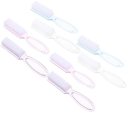 BESTYASH 8pezzi Spazzole per Unghie da Pulizia e Manicure Realizzate in Pp e Materiali Resistenti Pratiche da Usare e Trasportare Adatte per Casa Viaggi e Attività all Aperto