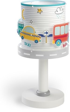 Dalber Kinder Tischlampe Nachttischlampe Nachtlicht Baby Travel Bus Auto Taxi LKW Verkehrsschilder, 61681N, G4-4W LED - Glühbirne enthalten