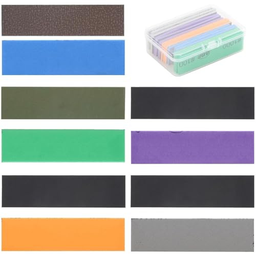 KEWAYO 15 Pieces Sanding Sponge Set, Wet Dry Reuse 800-2000 Grit Sandpaper, 3mm Hand Sanding Block, for Polishing Model, Drywall, Metal, Wood Furniture